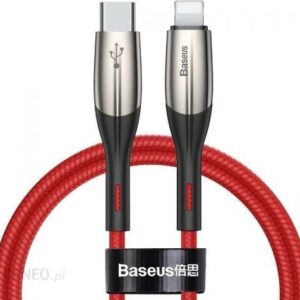 Baseus USB-C do Lightning Horizontal Power Delivery dioda LED 1m czerwony (CATLSP09)