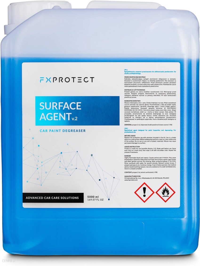 Fx Protect Surface Agent Preparat Do Inspekcji Odtłuszczania Lakieru 5L