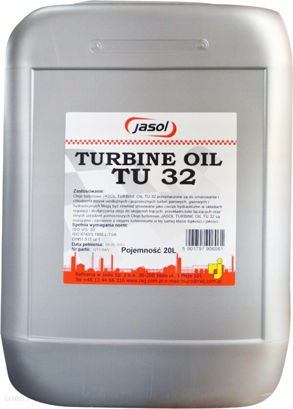 Jasol Olej Turbinowy Turbine Oil Tu 32 – 20L