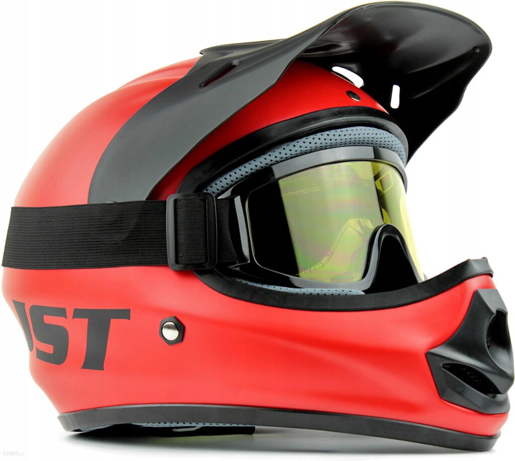 Jst Motocykl Cross Enduro Czerwony L + Gogle