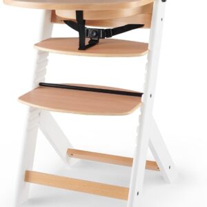 Kinderkraft Krzesełko do karmienia ENOCK biało-drewniane