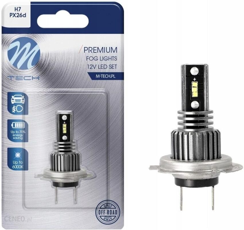 M-Tech Żarówka H7 Led 6X1616Smd Biała Lb507W