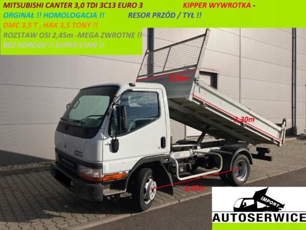 MITSUBISHI CANTER 3,0 3C13 EURO 3 Kipper WYWROTKA