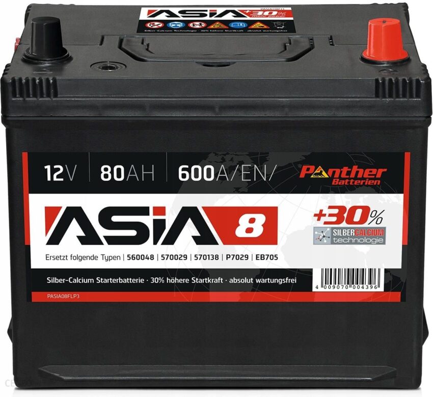Panther Batterien Akumulator 12V 80Ah 600A 263*175*225Mm P Plus Asia 8