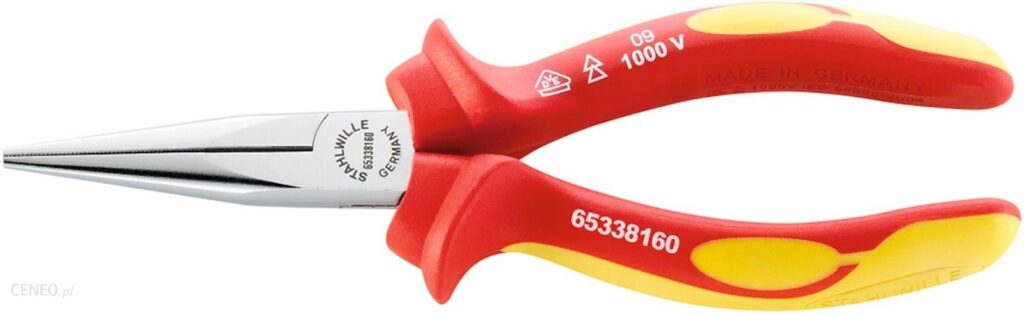 Stahlwille Szczypce Półokrągłe „Langbeck”Dla Mechaników Izolowane Vde1000V Długie L=160Mm Chrom./Izolow. 65338160