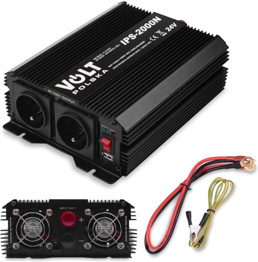 Volt Polska Przetwornica napięcia 24V 230V 1000 2000W