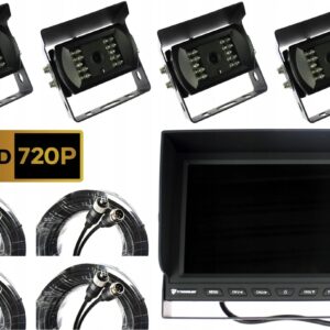 Zmotoryzowani Zestaw Monitor 9” + 4X Kamera Cofania Kabel 15M (ZM016_ZESTAW2)